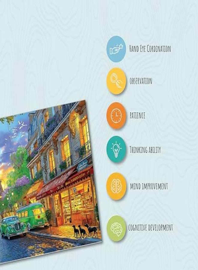 Khilonewale Educational Jigsaw Puzzle for Kids 3+ Years Learning and Scenic Puzzles, Bright Colours, Thick Pieces, for Boys and Girls, Gift‑Ready Family Activity and Puzzles Size 20x30CM (Twilight Paris Street) - Image 4